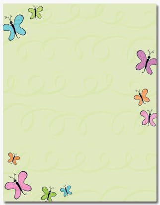 Amazon.com : Masterpiece Noveau Butterflies Letterhead - 8.5 x 11 - 25 ...