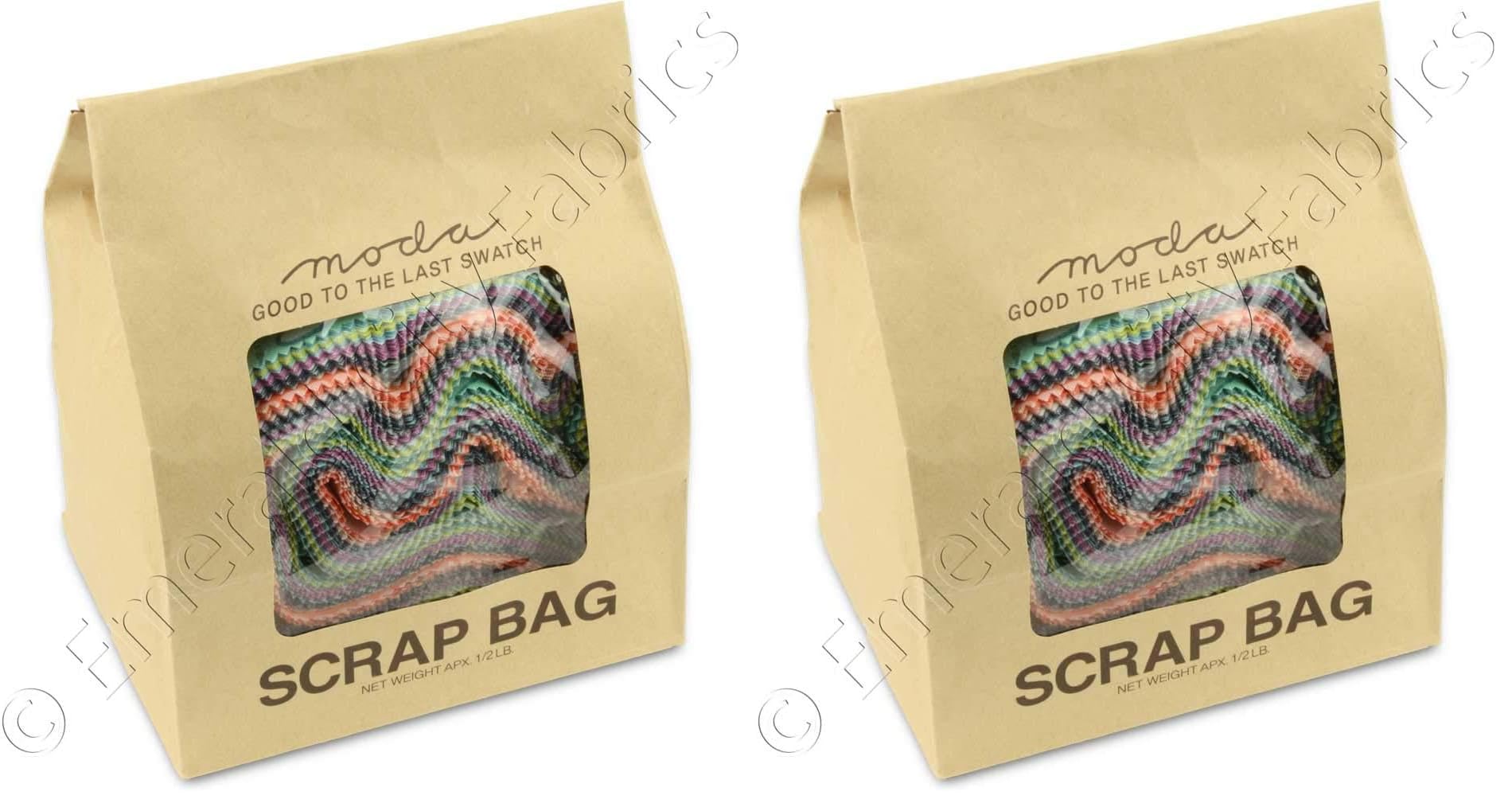 Moda Scrap Bag Assortment Fabric Quilting Strips 1/2lb. by Moda (Pack of 2) 6'' (Pack of 2)