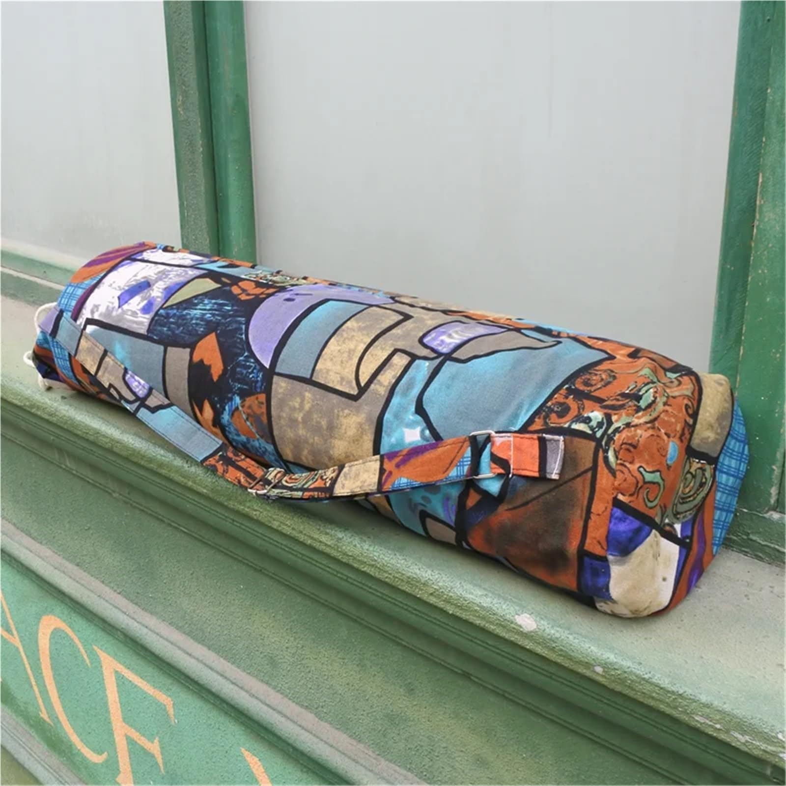 Bolsa Para Esterilla De Yoga Bolsa Retro de algodón puro for Yoga, bolsa portátil for esterilla de gimnasio, mochila de Yoga de gran capacidad, funda for esterilla de Yoga y Pilates de un solo hombro,