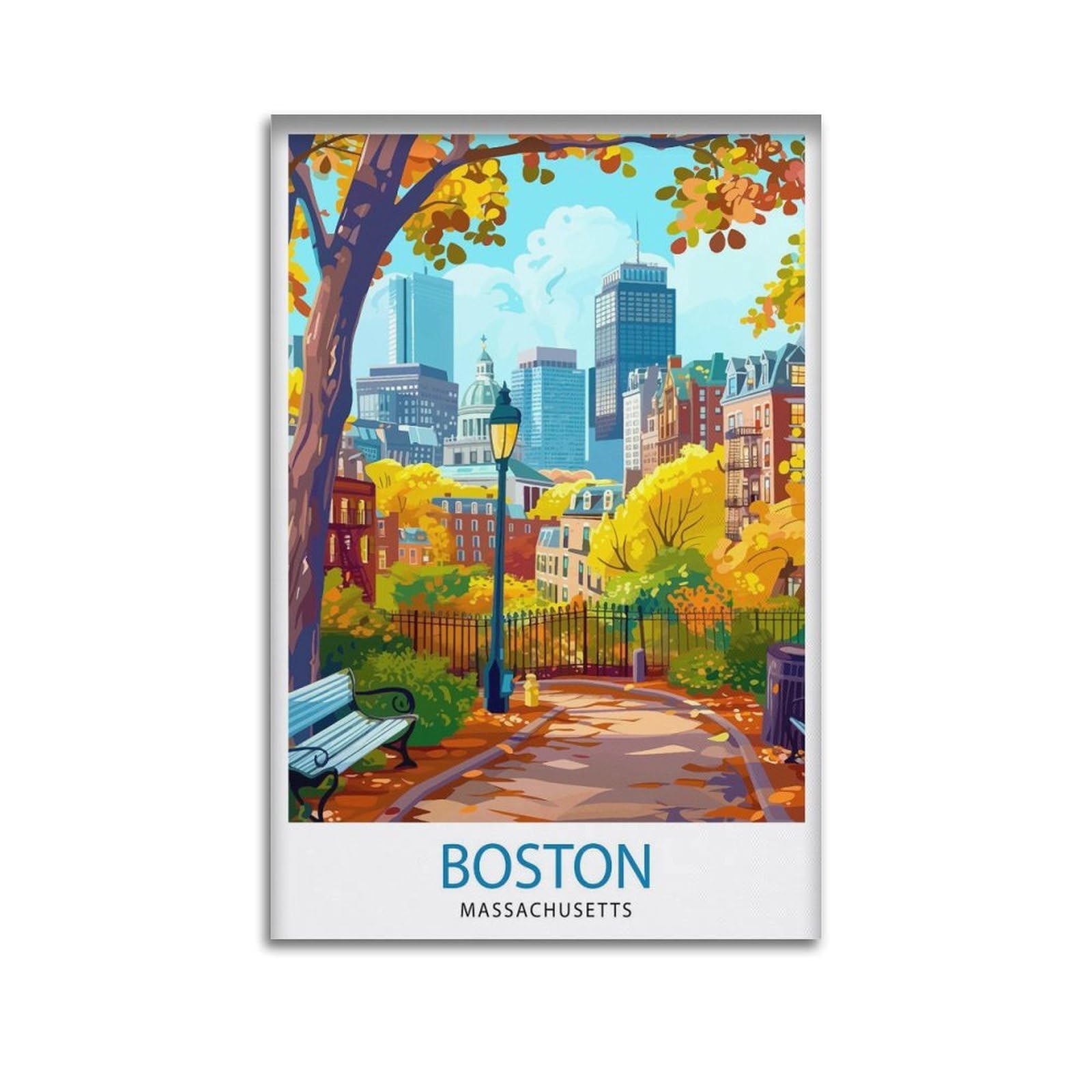 xiaoxiaoshen Boston Massachusetts Travel Lover_3 Canvas Poster Wall Art Prints Room Aesthetic Murals Bedroom And Living Decorations 12x18inch(30x45cm)