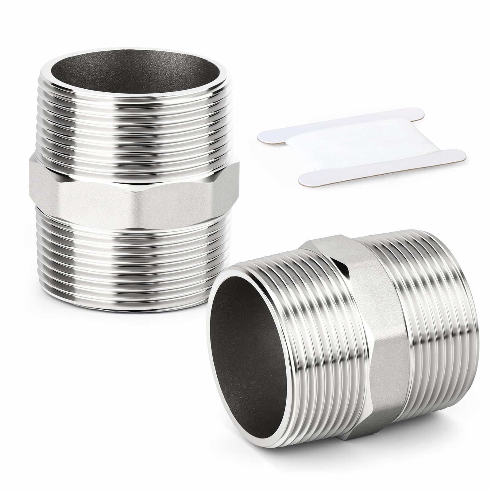Mamelon double 1-1/2" inox 304 pour fuite canalisation