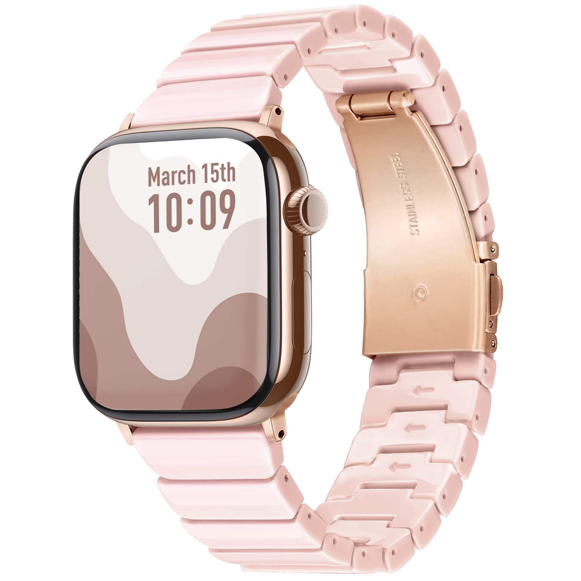 Melyis Resin Band for Apple Watch Bands 42mm 41mm 40mm 38mm fit Apple Watch Bands for Women 40mm iWatch Bands for Women Strap for Apple Watch Series 11 10 9 SE 8 7 6 5 4 3 2-Tortoiseshell Bro product thumbnail 2