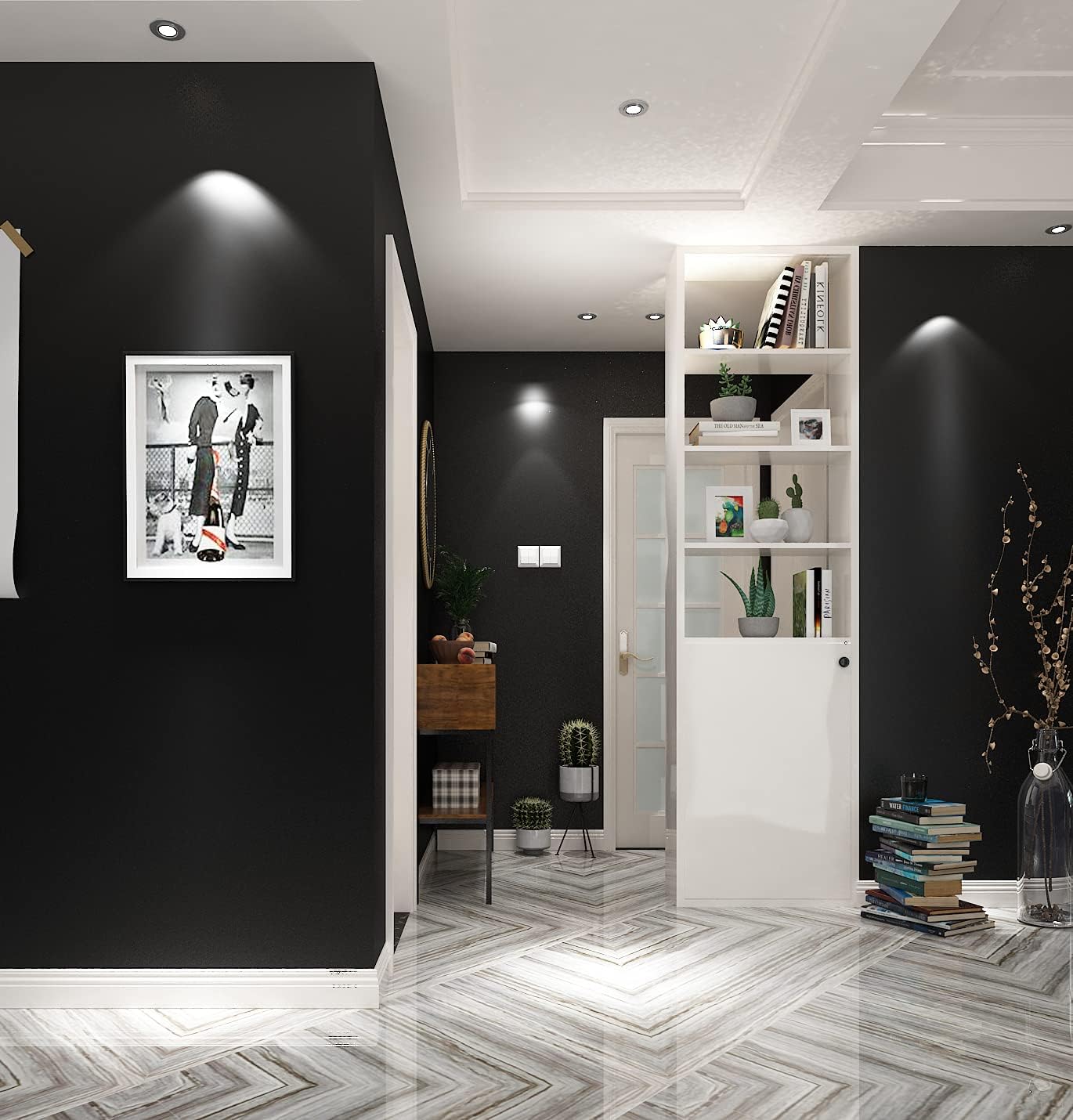 AbaBoorty 400"X15.8" Black Contact Paper for Cabinets Black Wall Paper Roll for Bedroom Self Adhesive Removable Peel and Stick Vinyl Wallpaper Decorative Bathroom Walls Locker Countertops Waterproof