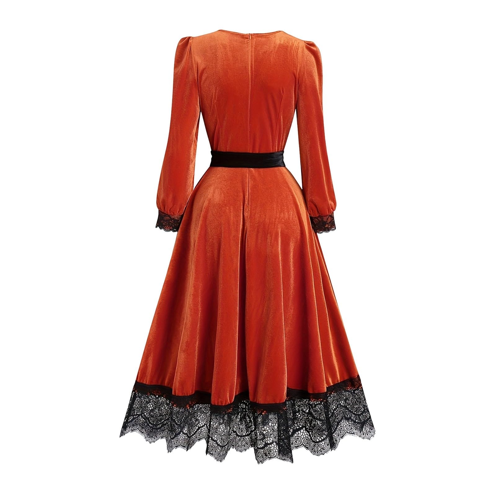 Robe Halloween Pour Femme - velours manches longues haute jupe ample coupe élégante pour femme décontractée quotidienne bureau vacances polyvalente saisons printemps été automne hiver lavage