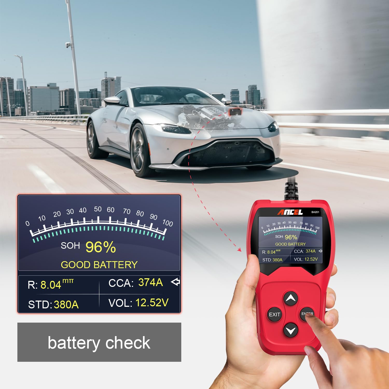 ANCEL BA301 Tester Batteria Auto Professionale - Analizzatore 6V/12V Per Auto, Moto, Barche E Camion - Foto 2