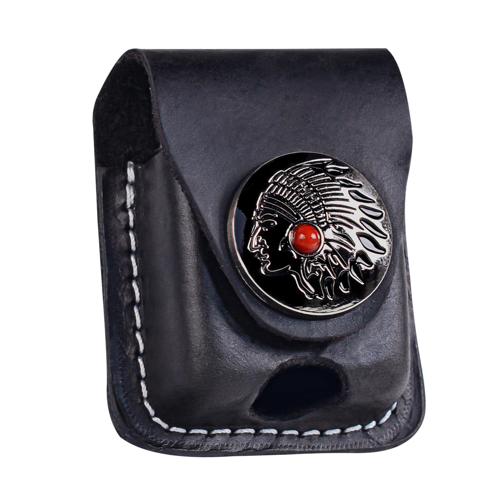 Handmade Fliptop Leather Lighter Pouch Holder Case with Pocket Belt Loop