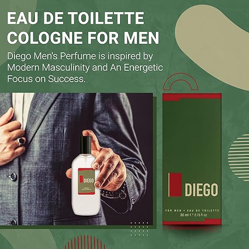 Miniatura 3 de Diego - Fragancia para hombre  Inspirada en el perfume Hugo Boss para hombre  Colonia Eau De Toilette para hombre  Spray natural  Aromas crujientes