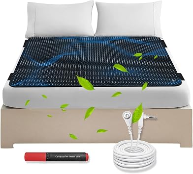 Grounding Mat for Bed,54 * 78 in Anti-SLP Pad PU Leather,Grounding Mat King Size with Grounding Tester Pen,Grounding Mattress Pad