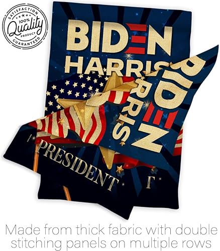 Miniatura 7 de Juego de banderas de jardín de arpillera con bandera de Biden Harris 46 para colgar en la pared, diseño patriótico, para el presidente demócrata