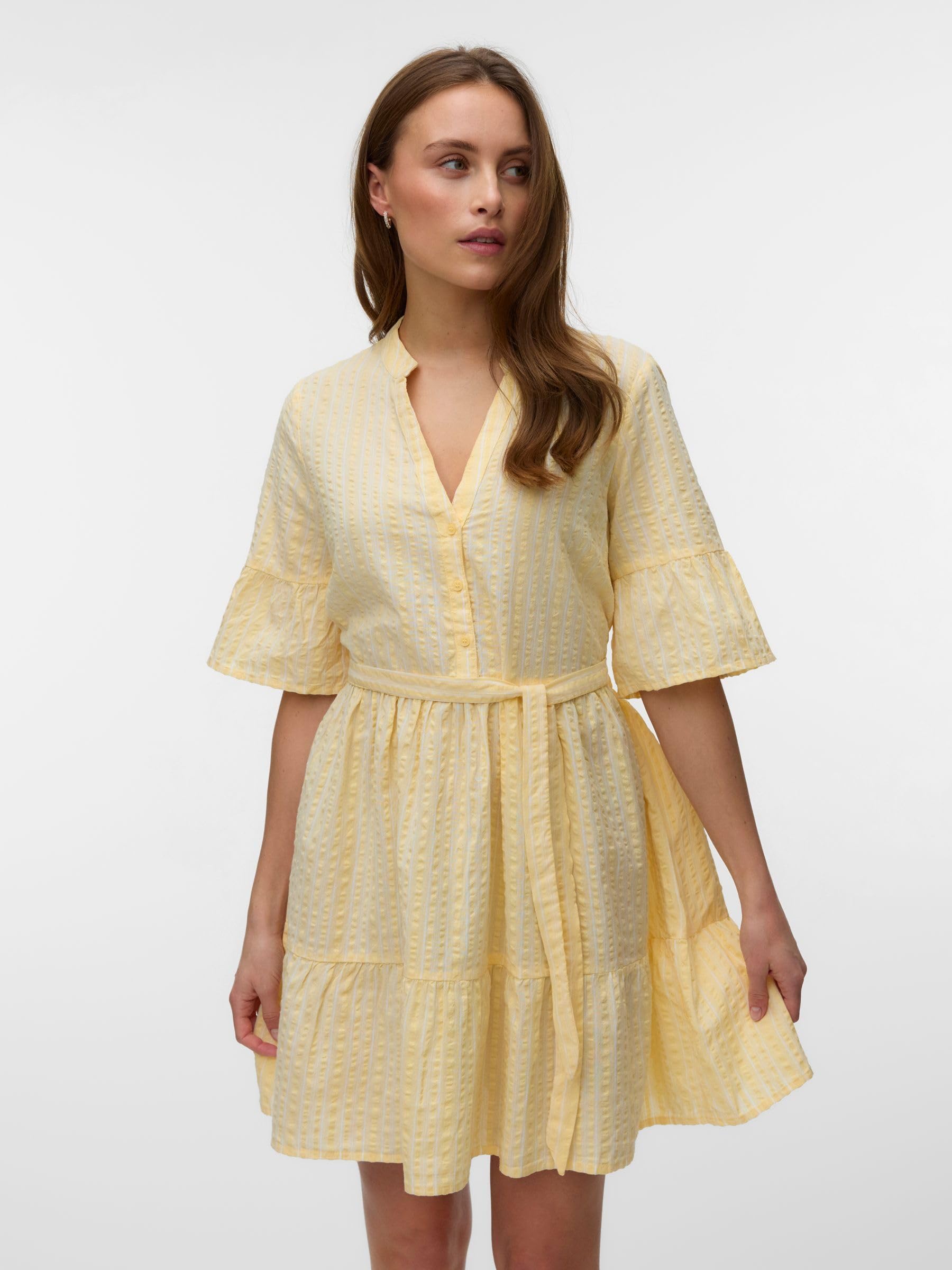 VERO MODA Vmelena 2/4 Short Dress Wvn Vmelena Wvn - Vestido Corto 2/4 Mujer (Pack de 1)
