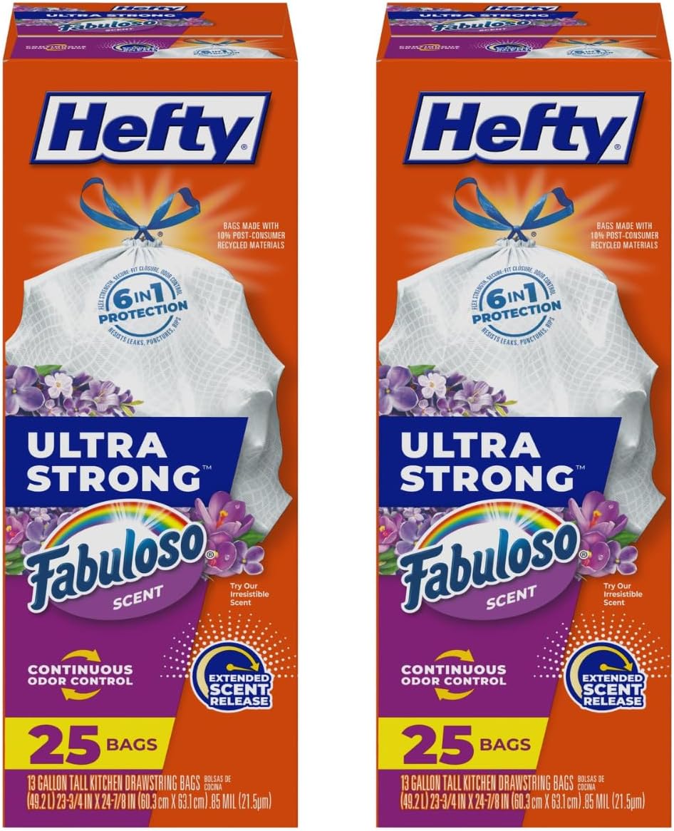 Hefty Ultra Strong Tall Kitchen Trash Bags, Fabuloso Scent