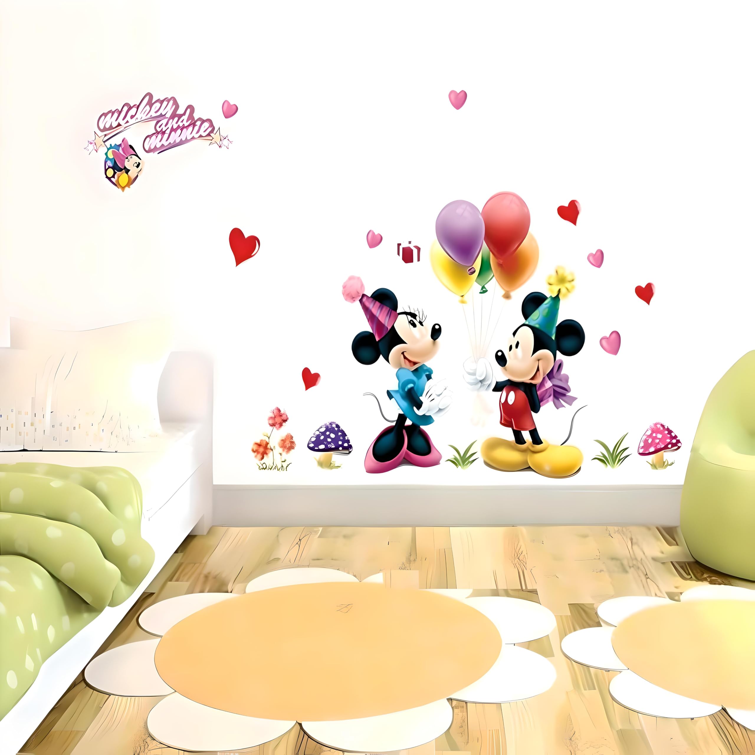 JAAMSO ROYALS Multicolor Micky Mouse Wall Stickers for Kids, Wall Stickers for Kids Room, Kids Wall Stickers for Kids Room, Baby Room Decoration Items, Cartoon Wall Stickers (45CM X 60CM)