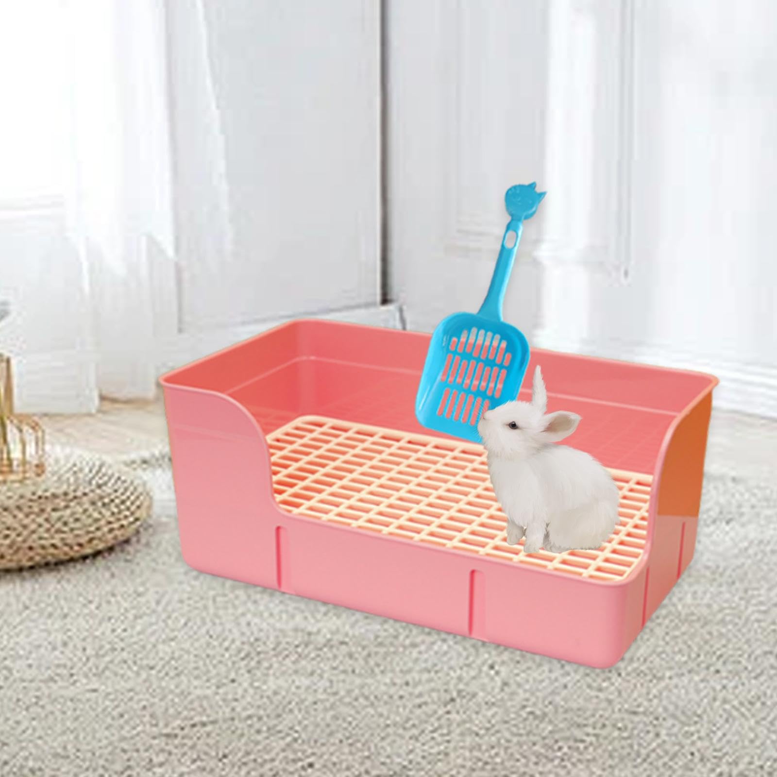 KESOTO Toilette per Conigli E Piccoli Animali, Vassoio per Furetti, Rosa