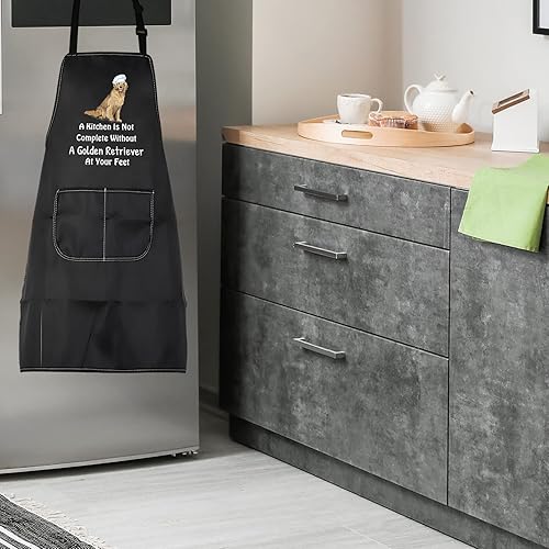 Miniatura 7 de LEVLO Golden Retriever - Delantal de cocina Golden Retriever, decoración de cocina para perro, papá, mamá