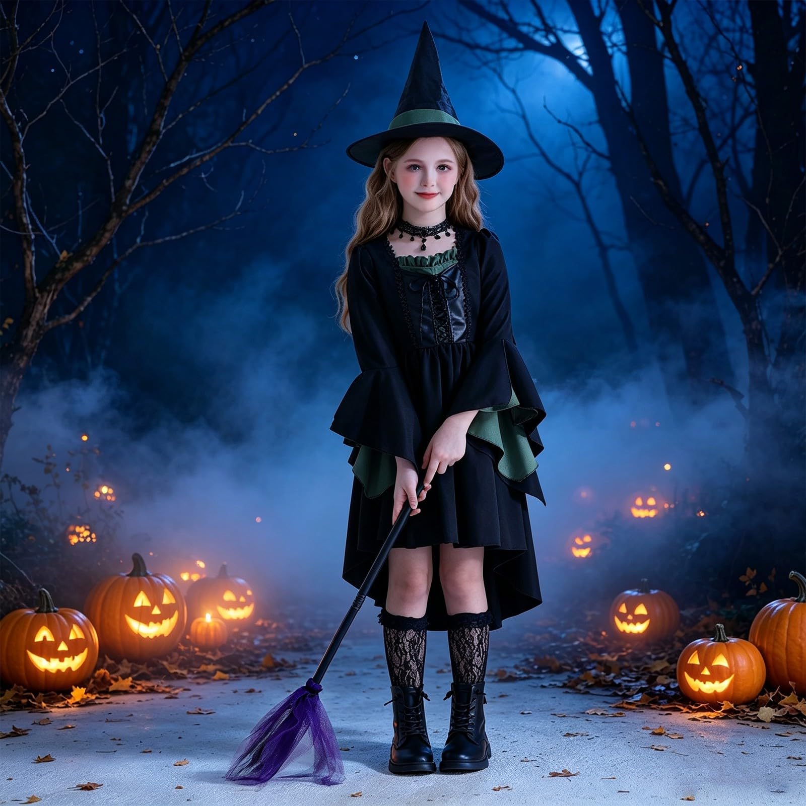 Halloween Kostüm Kinder Cosplay Verkleidung Outfit für Jungen Mädchen Party Fasching Karneval Rollenspiel Mottoparty 6-14 Jahre