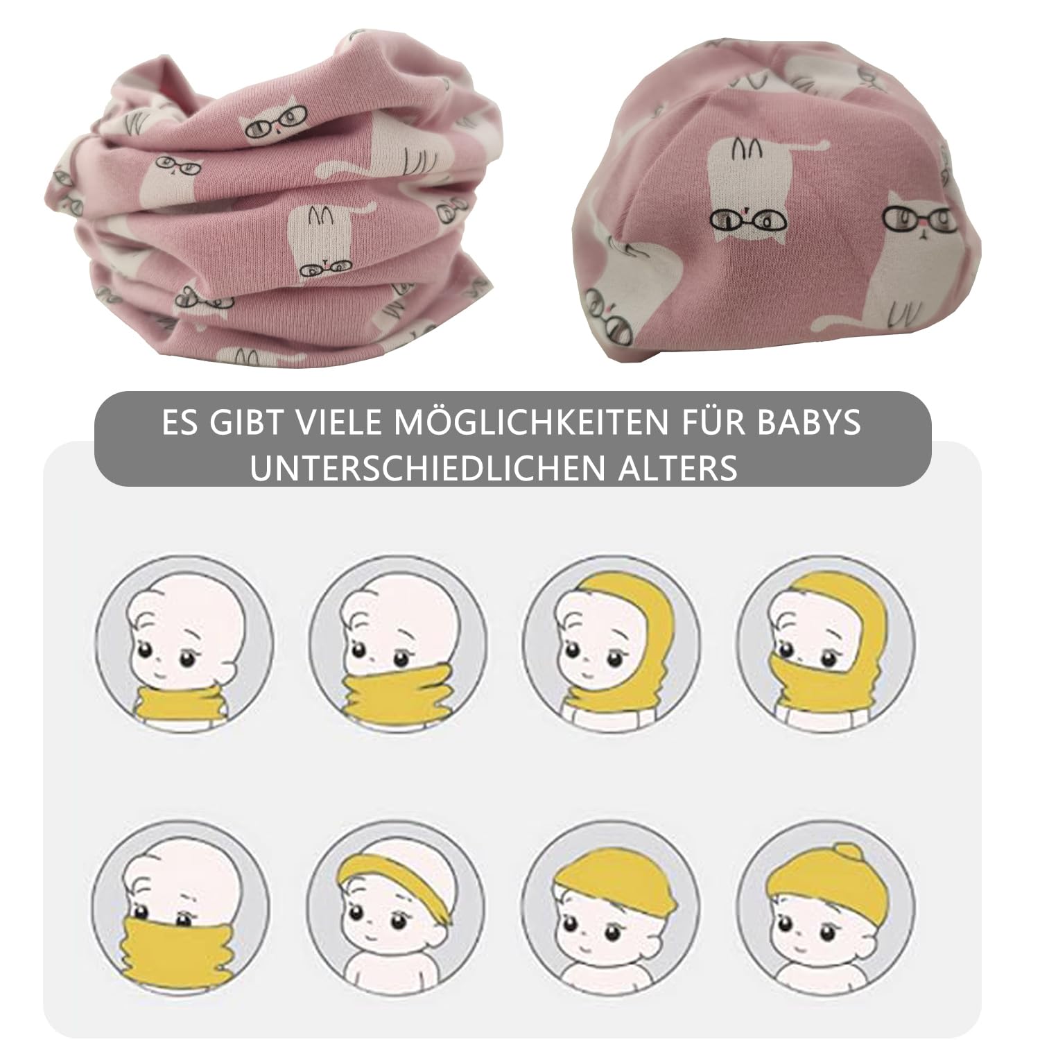 Dziecięcy Zestaw Bawełnianych Czapek i Szalików - Czapka Zimowa Beanie dla Chłopców i Dziewczynek, Szal Kominowy dla Niemowląt, Zimowy Look