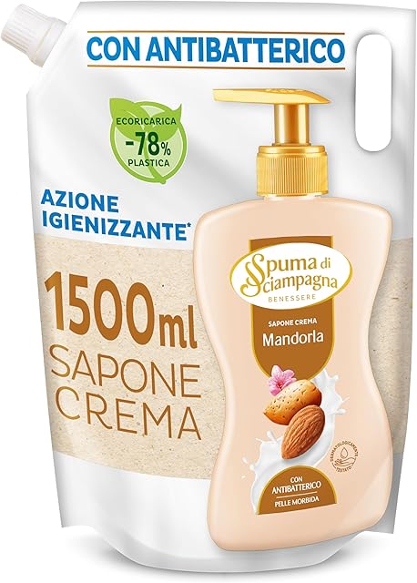 Spuma Di Sciampagna Dekoracyjne mydło do rąk w płynie, mleko migdałowe i masło shea - 1500 ml
