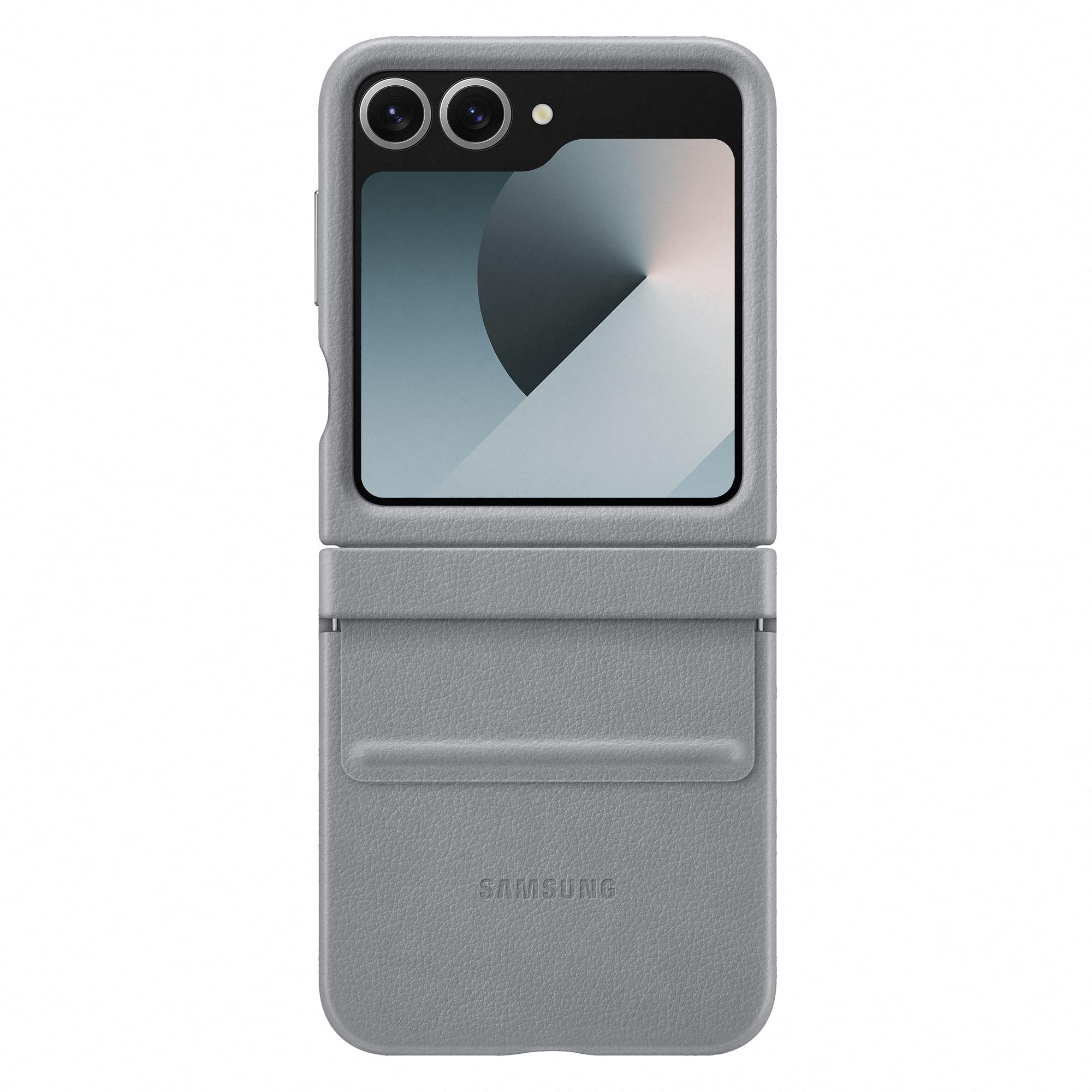 Samsung Grey Faux Leather Case / Kindsuit Case For Galaxy Z Flip7 Fe Z Flip6