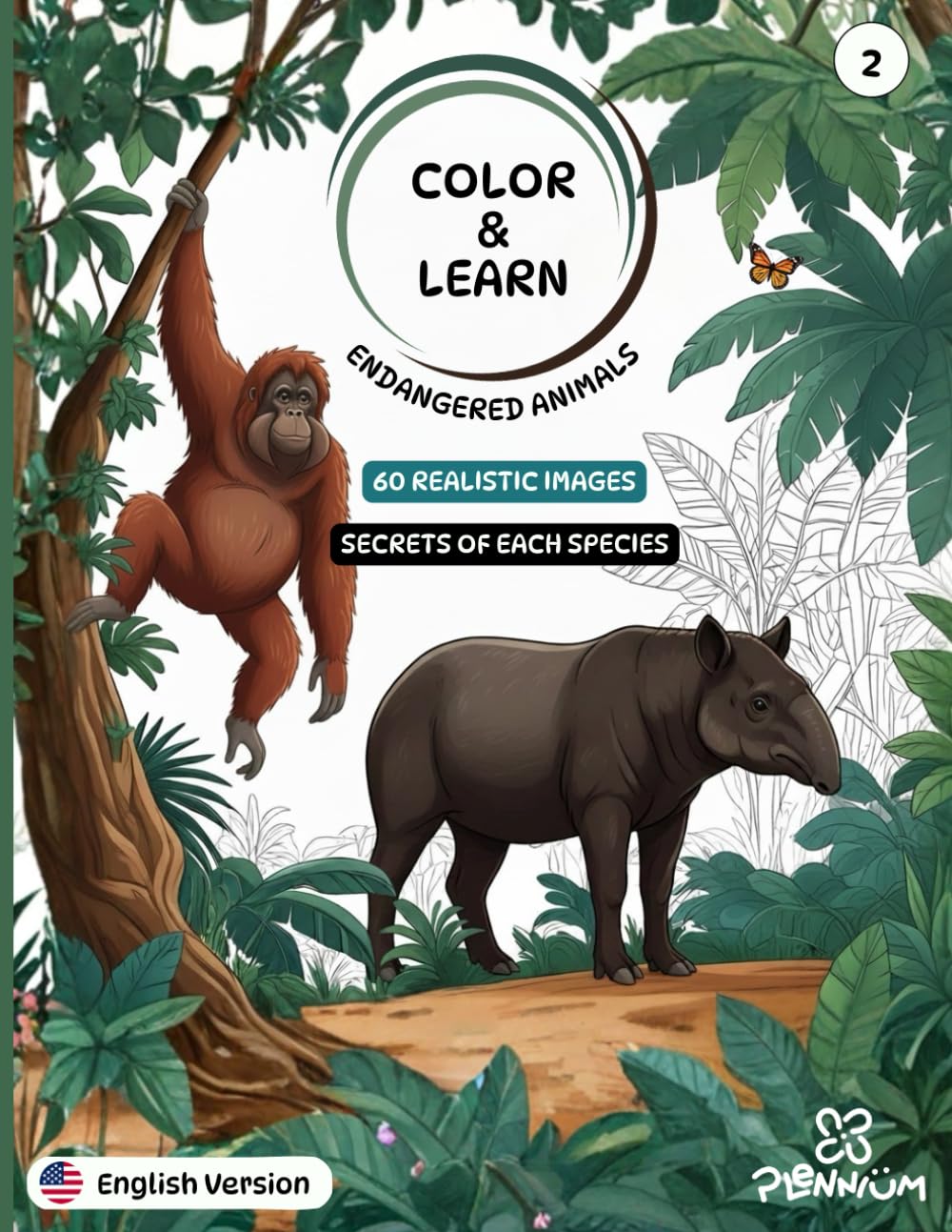 COLOR & LEARN: Endangered Animals | 60 New Realistic Illustrations + Fun Facts About Each Species | Educational Coloring Book for Kids Ages 3+ (Volume 2) (COLOREA Y APRENDE)