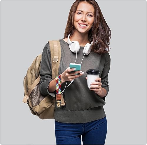 Miniatura 2 de Llavero de pulsera trenzada (arcoíris)