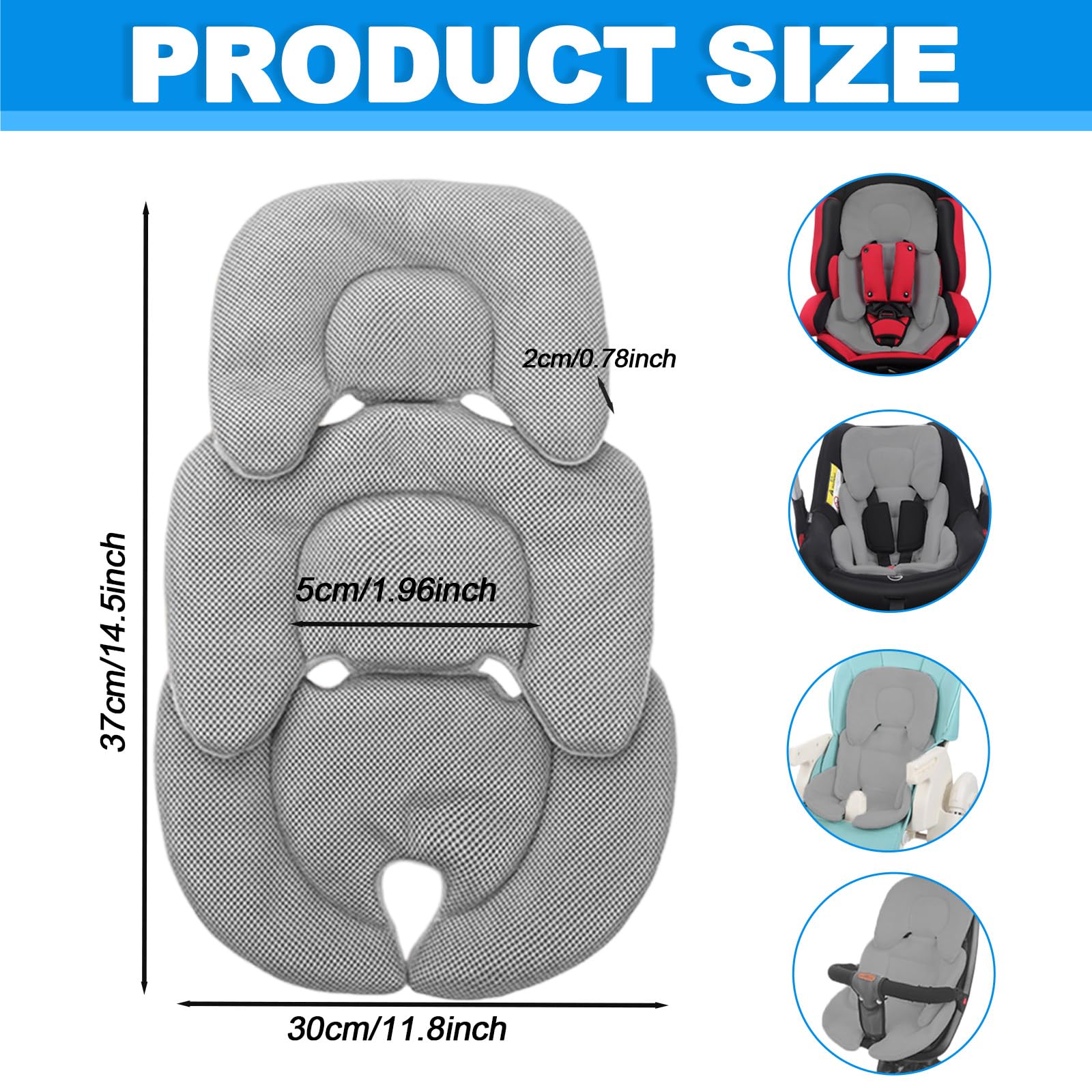Riduttore universale per ovetto, nserto Neonato Rete 3D Peluche, Riduttore Ovetto, Anti-Sudorazione Poggiatesta Corpo, Ovetti Passeggini Seggioloni Viaggio (Grigio)