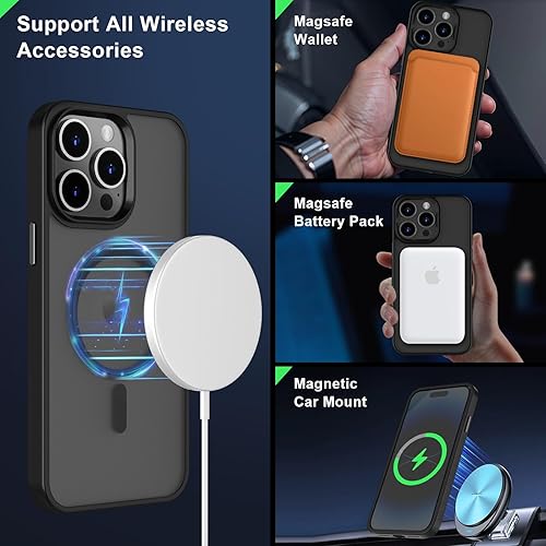 Vista 1323 de MOCCA - Funda magnética resistente para iPhone 11 de 6.1 pulgadas, compatible con MagSafe, protector de pantalla de vidrio + protector de lente