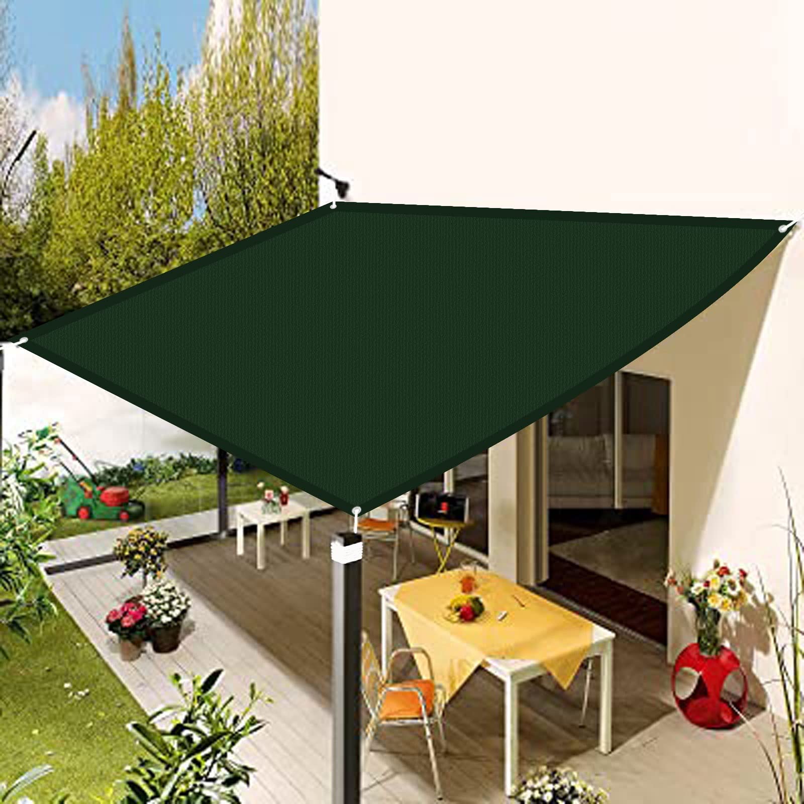 Voile d'ombrage pour terrasse et patio 1x5m avec son kit prêt à poser