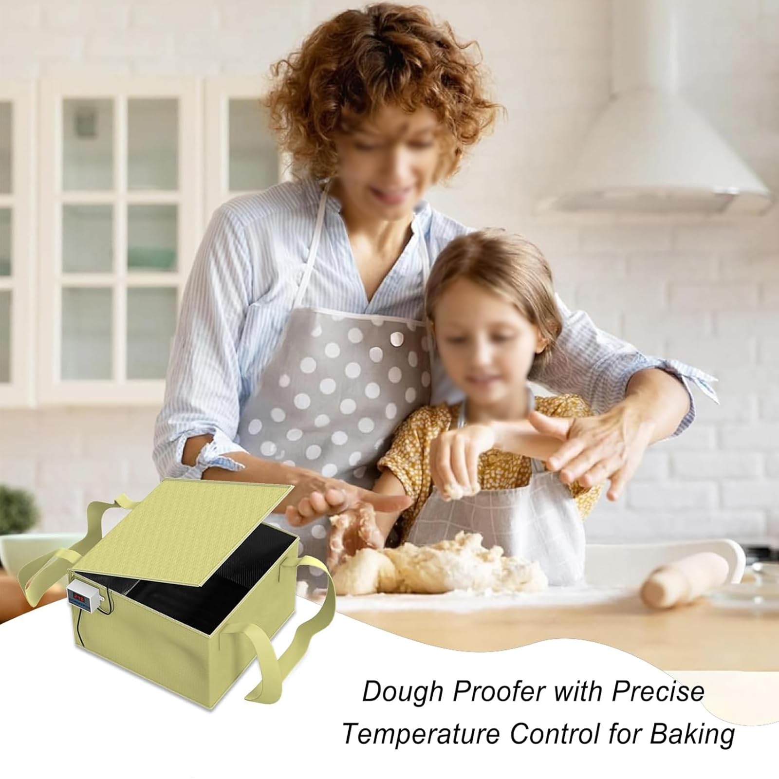 Horno de masa multiusos (-50-110 °C), con control de temperatura y temperatura de parada ajustable, sin olor al calentarse, ideal para hacer pan, yogur y natto,Yellow