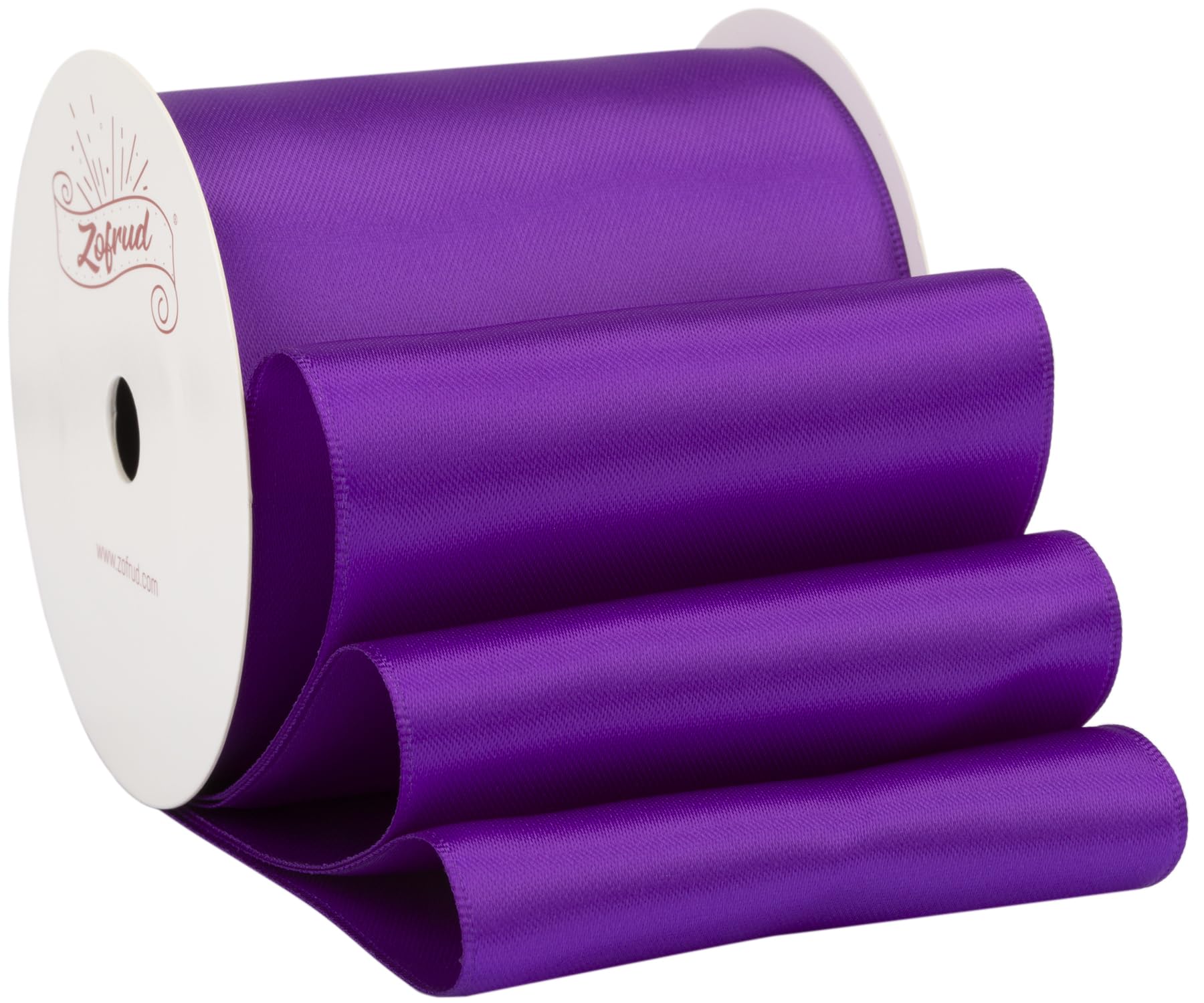 Zofrud Purple Satin Ribbon 3 Inch Wide x 10 Yds - Large Ribbon Ideal for Bows, Gift Wrapping, Flower Bouquet, and Crafts