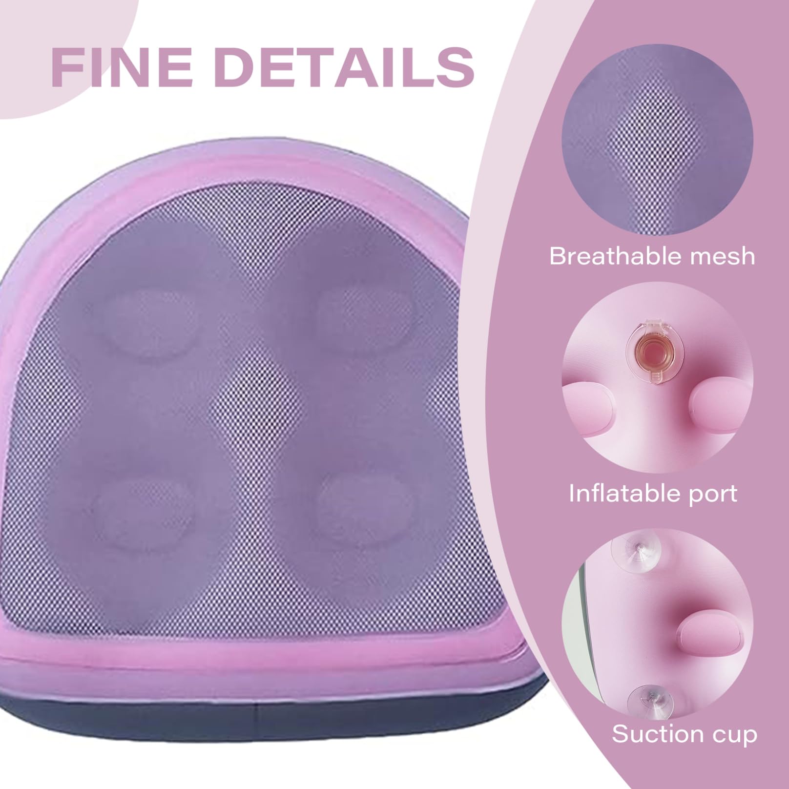 Asiento de refuerzo de bañera de hidromasaje, asiento de bañera de hidromasaje inflable con taza de succión 18.5x14.6x5.9in con 2 en 1 válvula reforzador de piscina de spa reutilizable para adultos