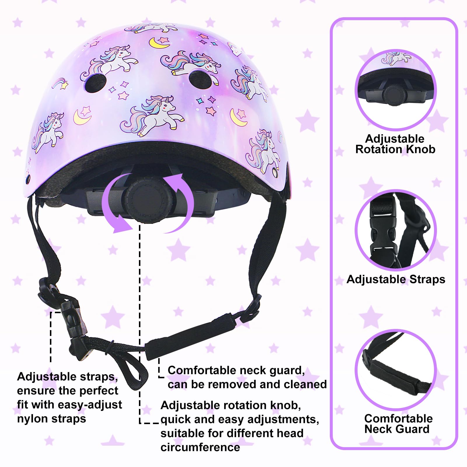 Casque de vélo réglable pour Enfants Filles Skate Protection