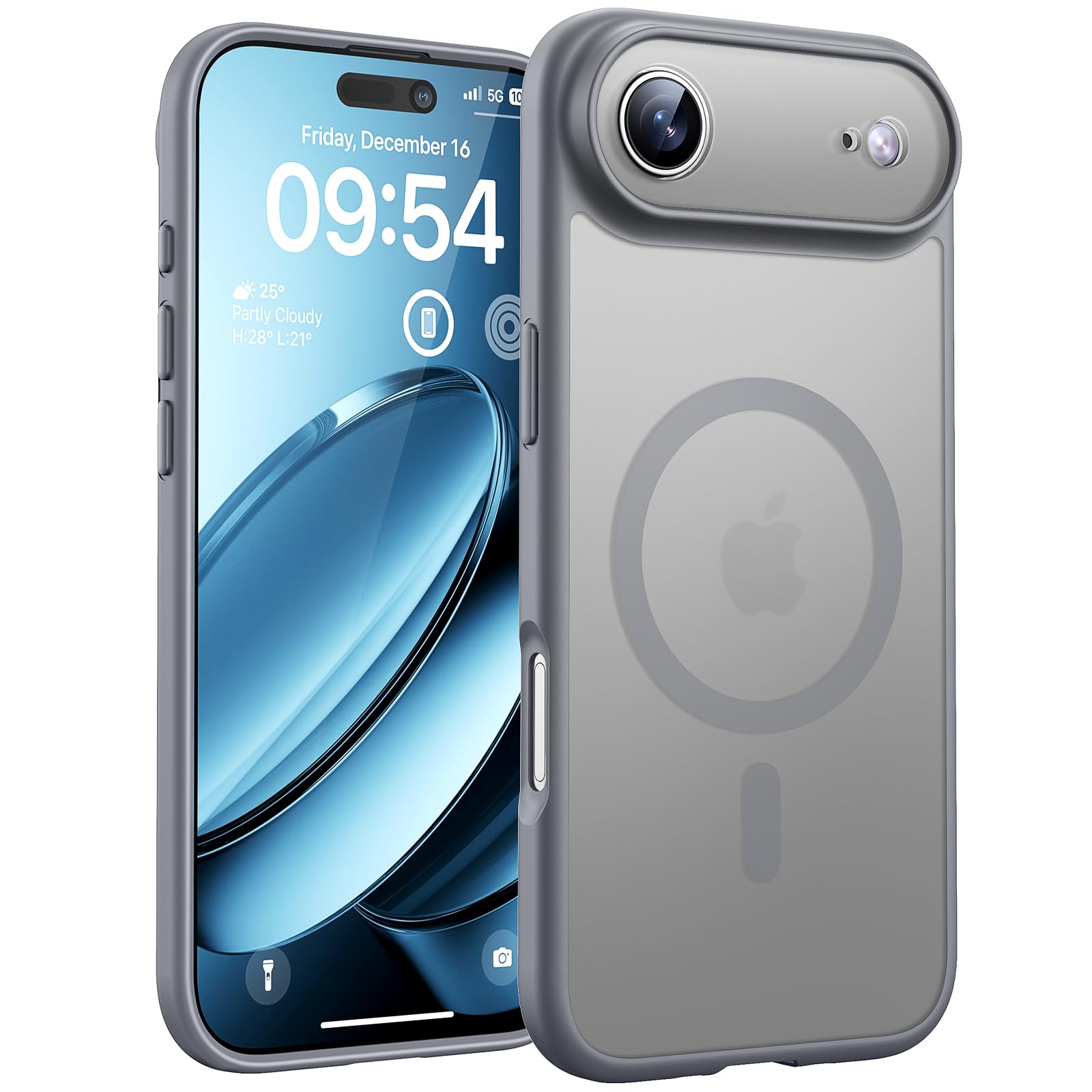 TOCOL for iPhone Air Case, Compatible with Magsafe Charger, Full Camera Protection, Drop Protection, Translucent Matte Phone Case for iPhone 17 Air 6.5 inch (Gray)