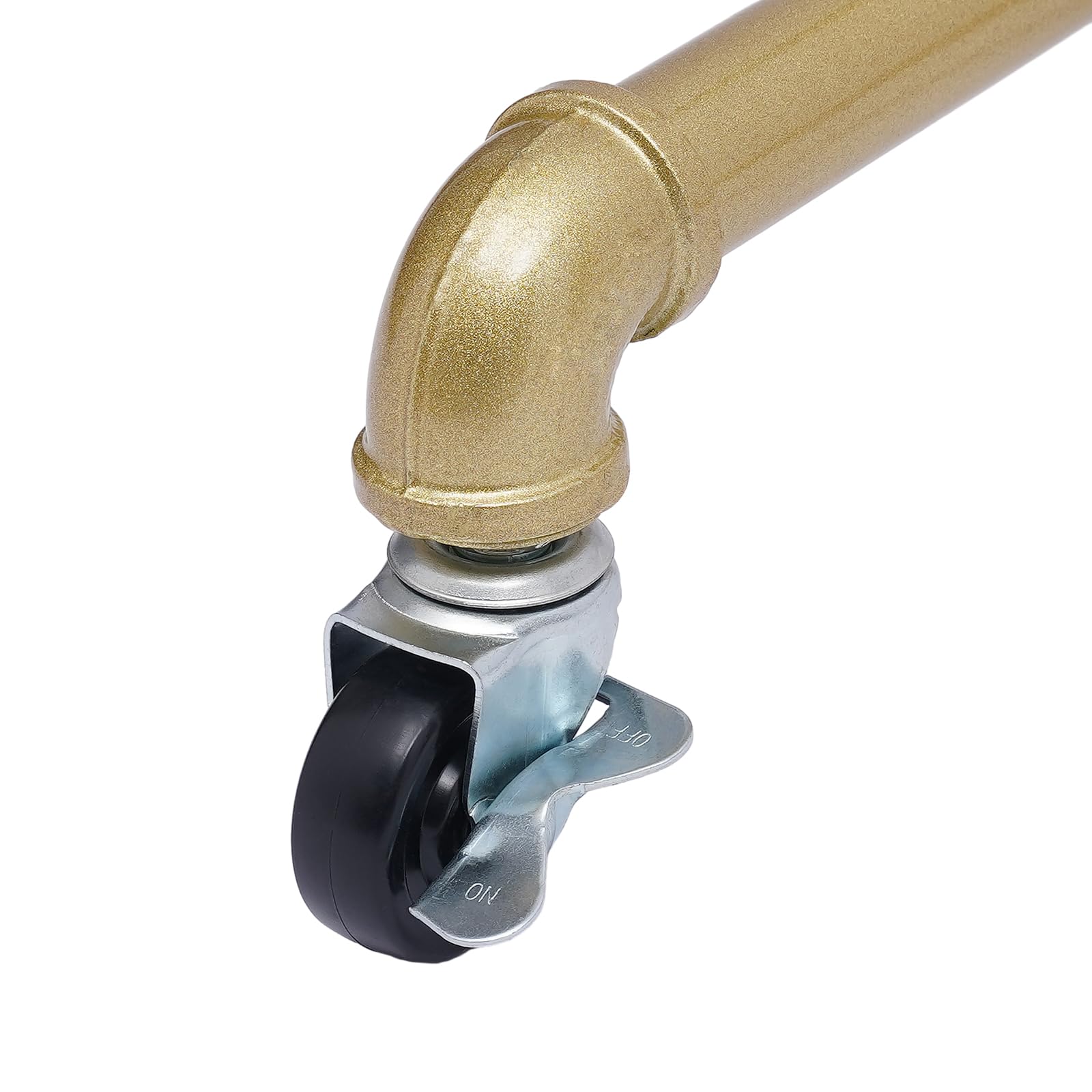 Appendiabiti su ruote, portabiti, stendino, AD ALTO CARICO fino a 100 kg, ruote con freni, moderno appendiabiti in metallo, oro (120x40x160 cm) per boutique, soggiorno, negozio