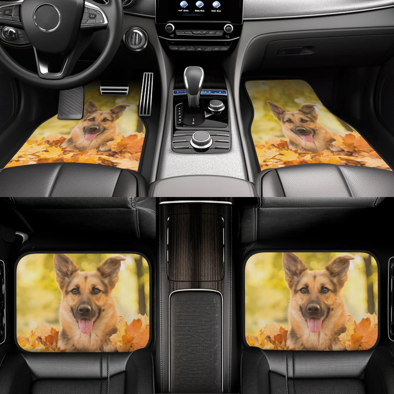 Upetstory Tappetini Auto 4 Pezzi Con Stampe Di Zampe - Anteriori E Posteriori In Gomma Morbida Per Cani E Gatti - Universali Per SUV E Berline