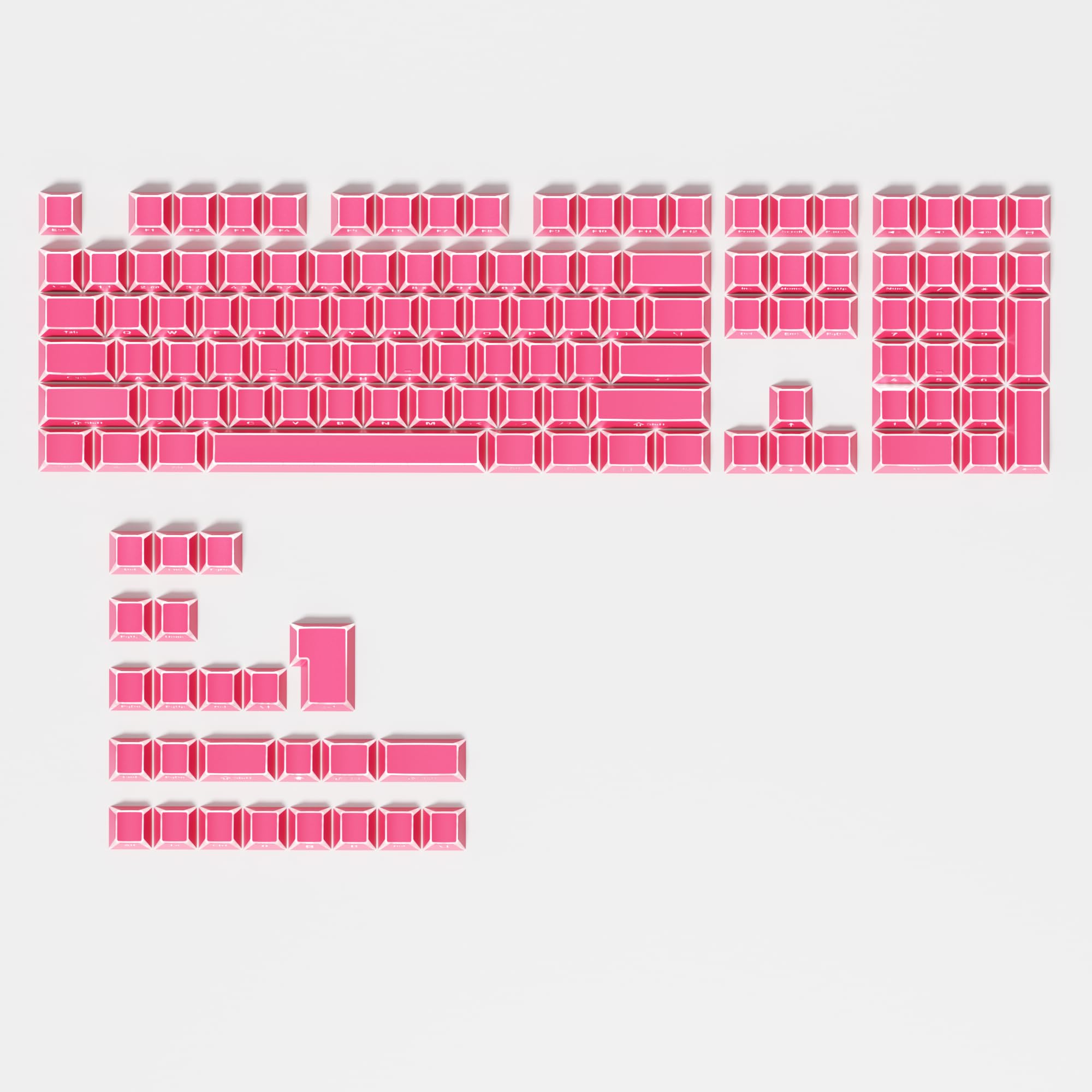Red PBT Shine Through Keycaps, Side Printed Translucent Keycaps, Double Shot Cherry Profile for MX Switches Mechanical Keyboard