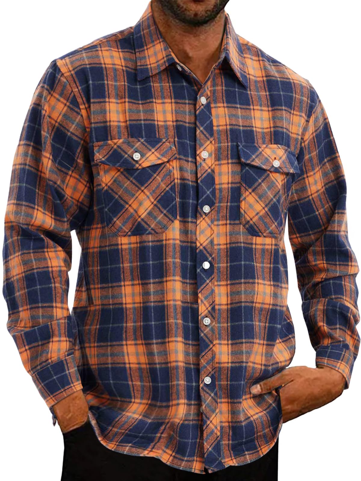 Halfword Geruite Shirts Mannen Flanellen Casual Geruite Shirts Katoen