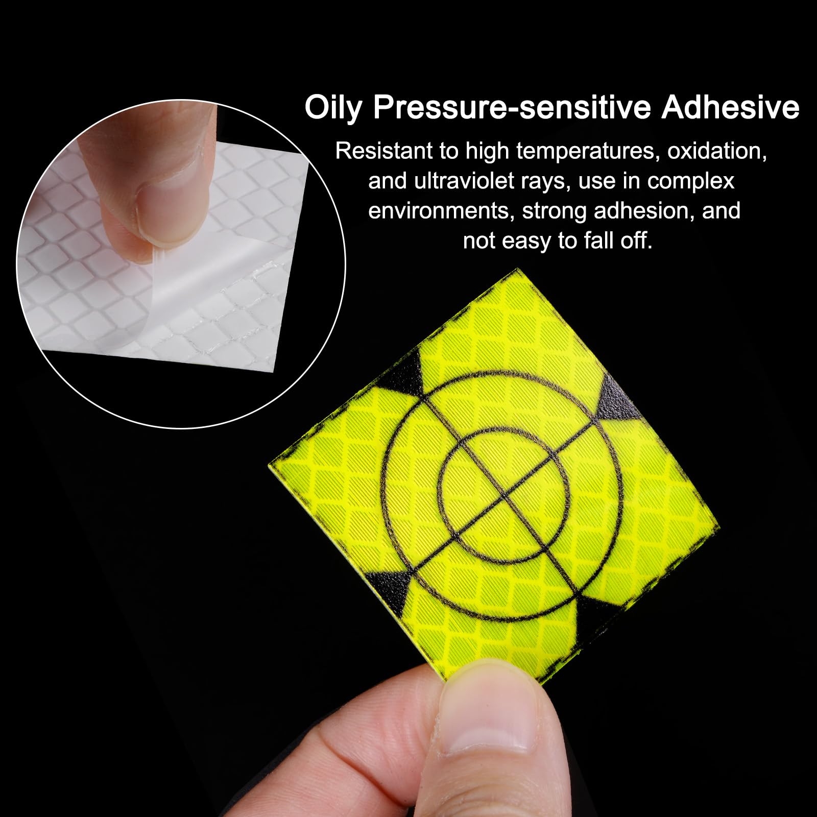 QUARKZMAN 100 feuilles réfléchissantes autocollantes de 50x50mm pour cibles de relevé pour stations totales, vertes