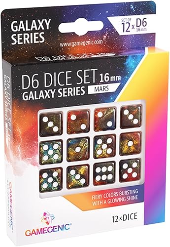 Miniatura 8 de Galaxy Series Moon D6 - Juego de 12 dados de seis caras, dados de resina de alta calidad para juegos de dados, juegos de mesa y juegos de cartas,