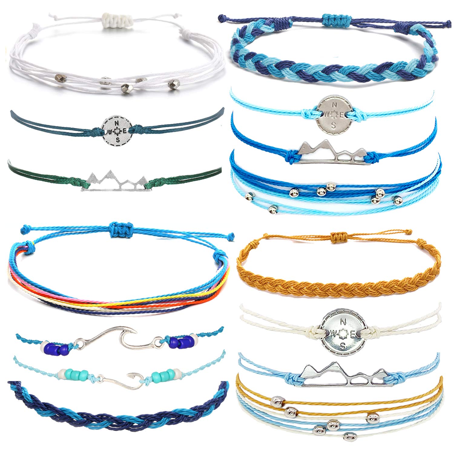 Osemind Vsco Bracelets Sunflower Bracelet Adustable Braided Rope Bracelet Daisy Anklet Friendship Bracelet for Women Girls Beach Boho Jewelry