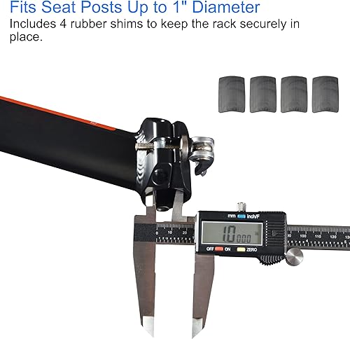 Miniatura 5 de Lumintrail Portaequipajes de bicicleta con capacidad de peso de 20 libras para bolsas de maletero y asa de liberación rápida