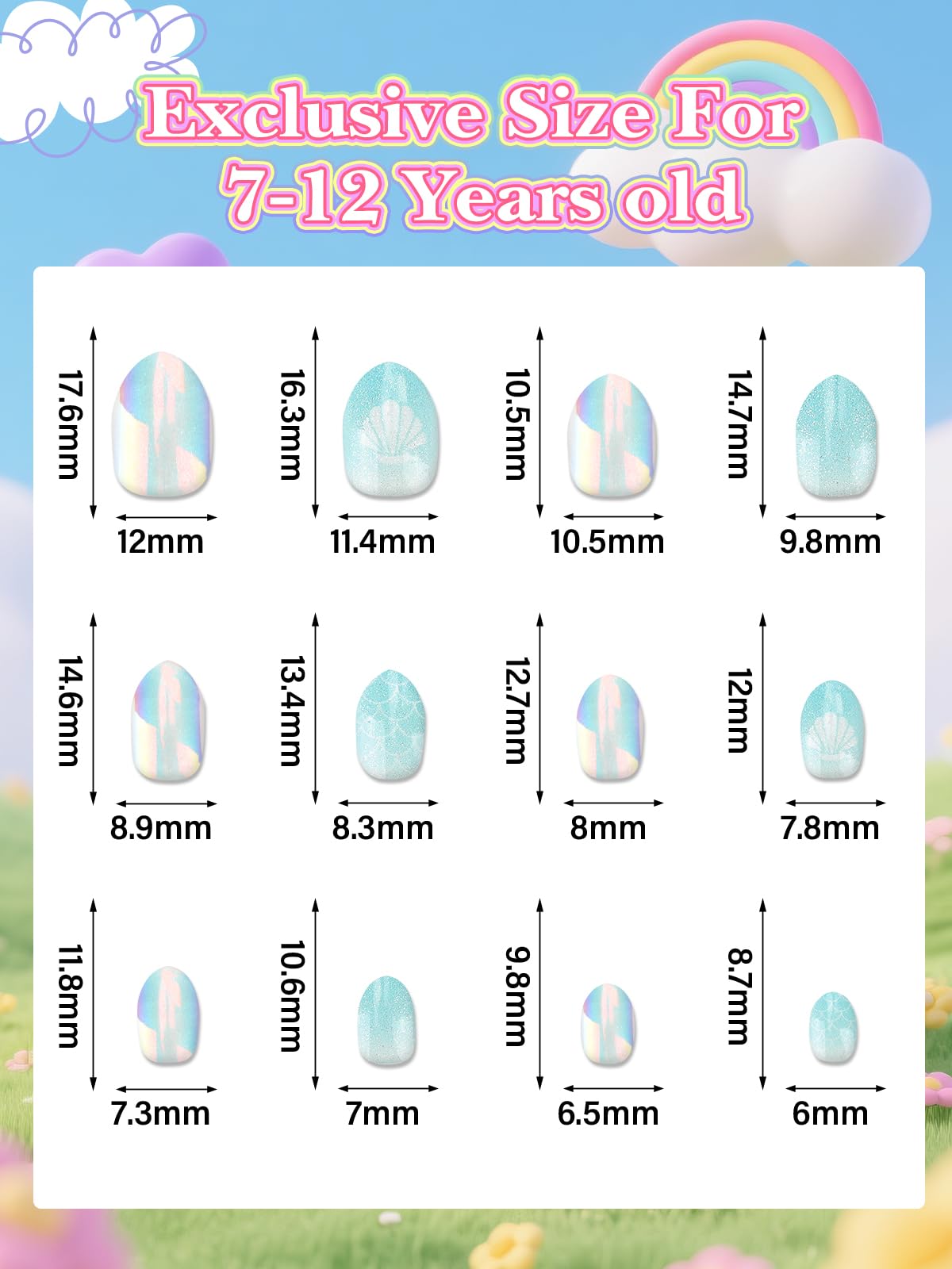 EBANKU 1 Pack Kid Fake Nail Kit - Image 2