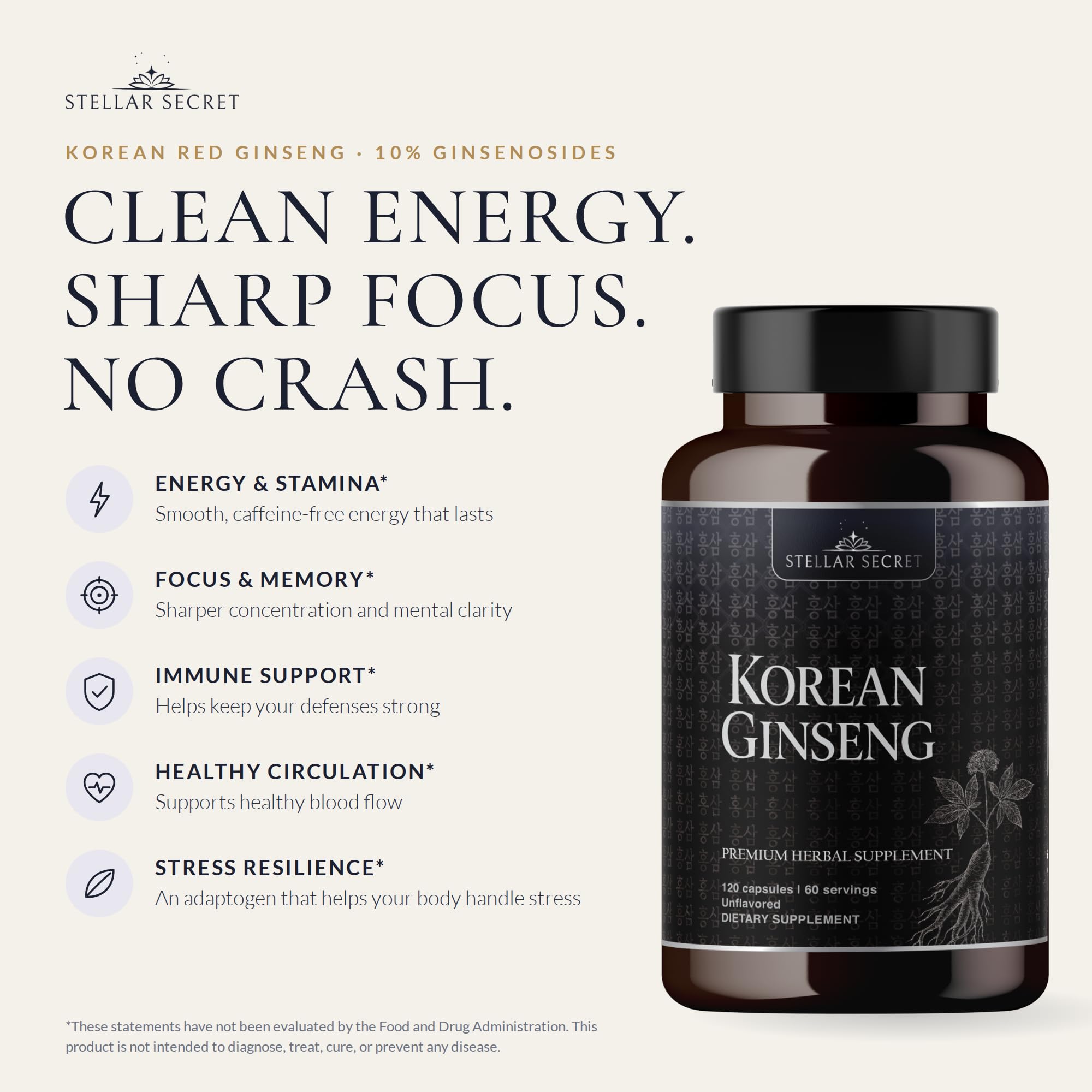 Korean Red Panax Ginseng 1000mg, 10% Ginsenosides, 120 Caps — Amazon image 2