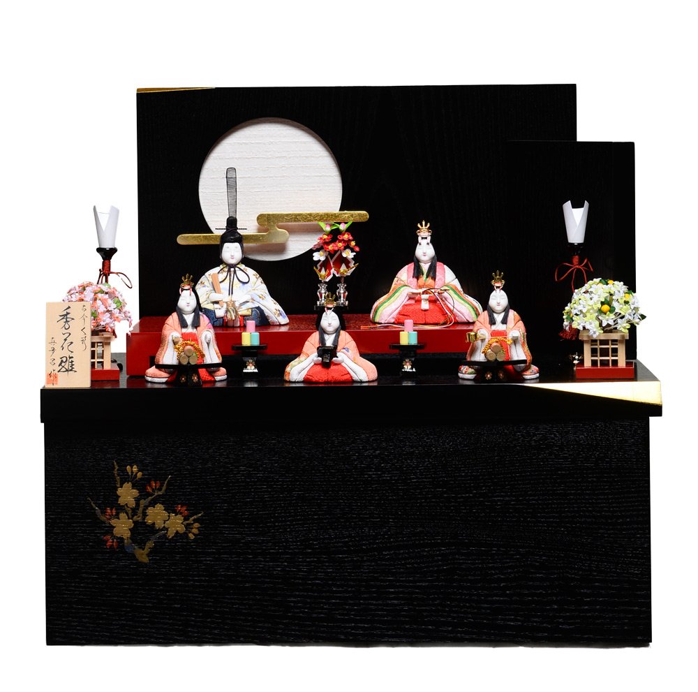Amazon | 【木目込】【雛人形】木目込収納五人飾：秀花雛 真多呂作
