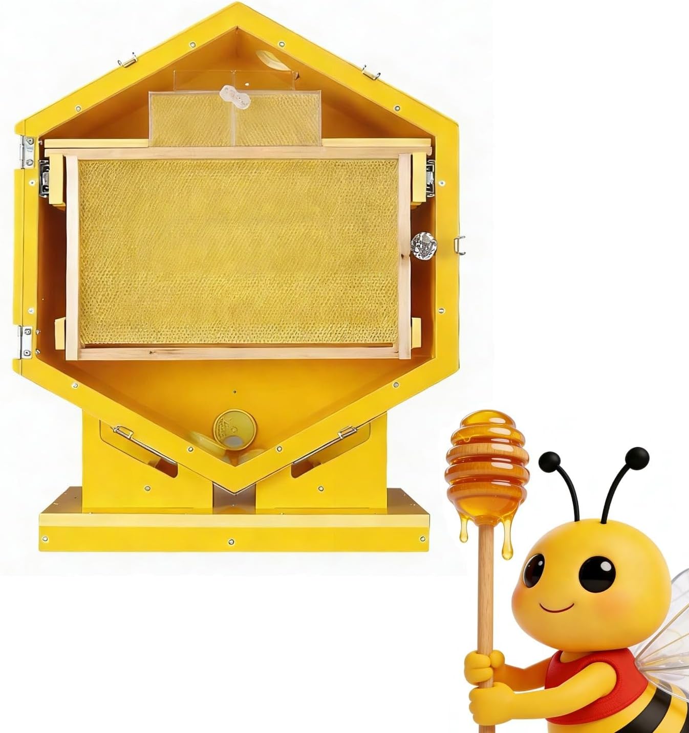 Beekeeping House Indoor Wall-Mounted, Indoor Beehive, Six-Sided Decorative Beehive(With a base)
