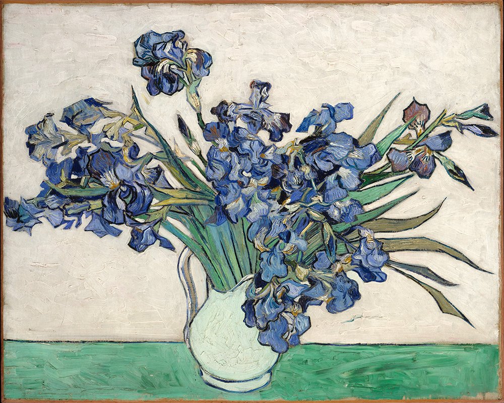 Cadre photo Irises Van Gogh extra large noir mat pour mur