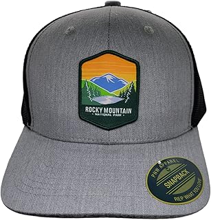 Rocky Mountain Trucker Hat w/National Park Woven Patch (Heather/Black)