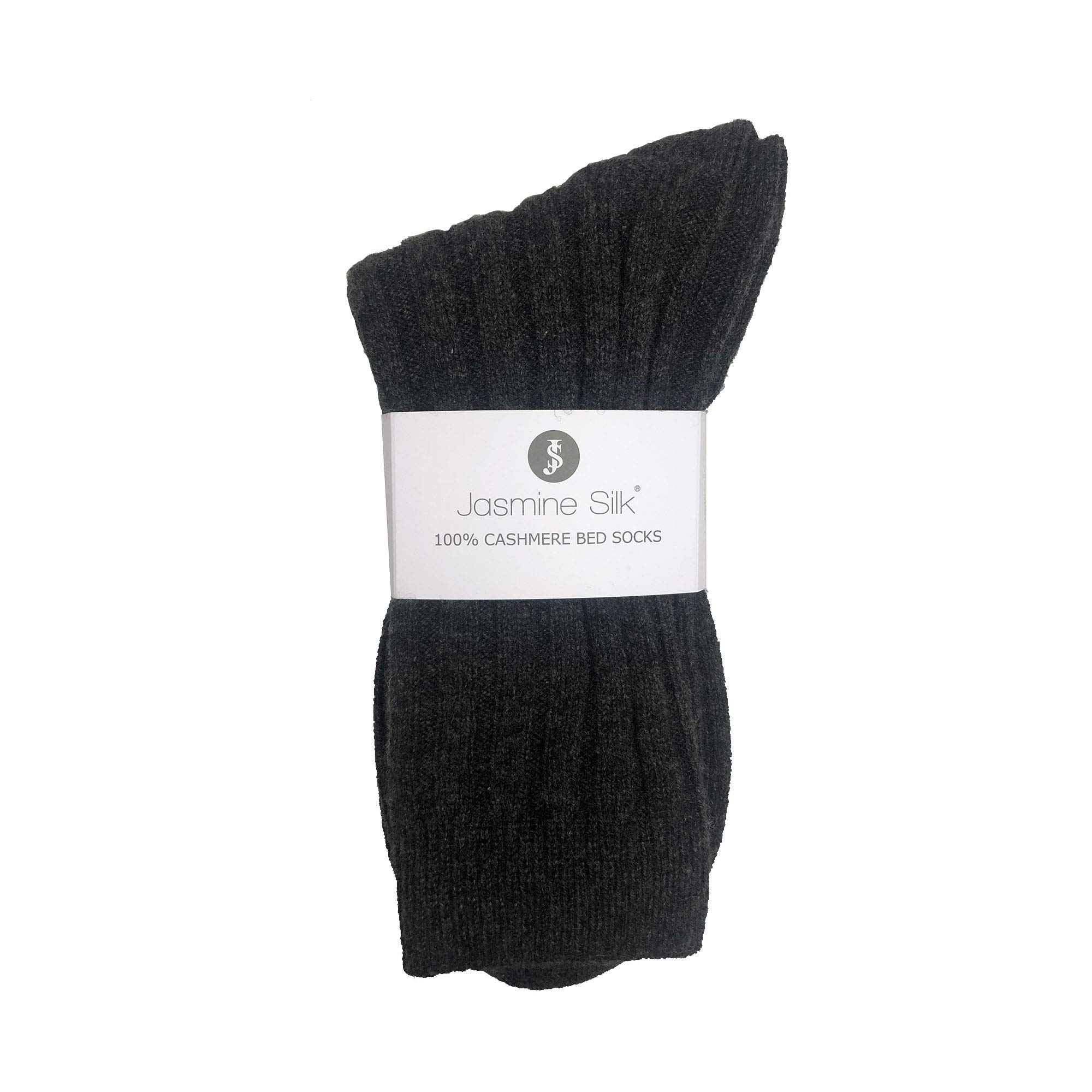 Jasmine Silk Men Pure Cashmere Bed Socks (Charcoal)