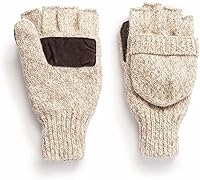 HOT SHOT Men's Sentry Wool Fingerless Pop-Top Mittens - Insulated 3M Thinsulate Gloves for Hunting, Camping, Hiking