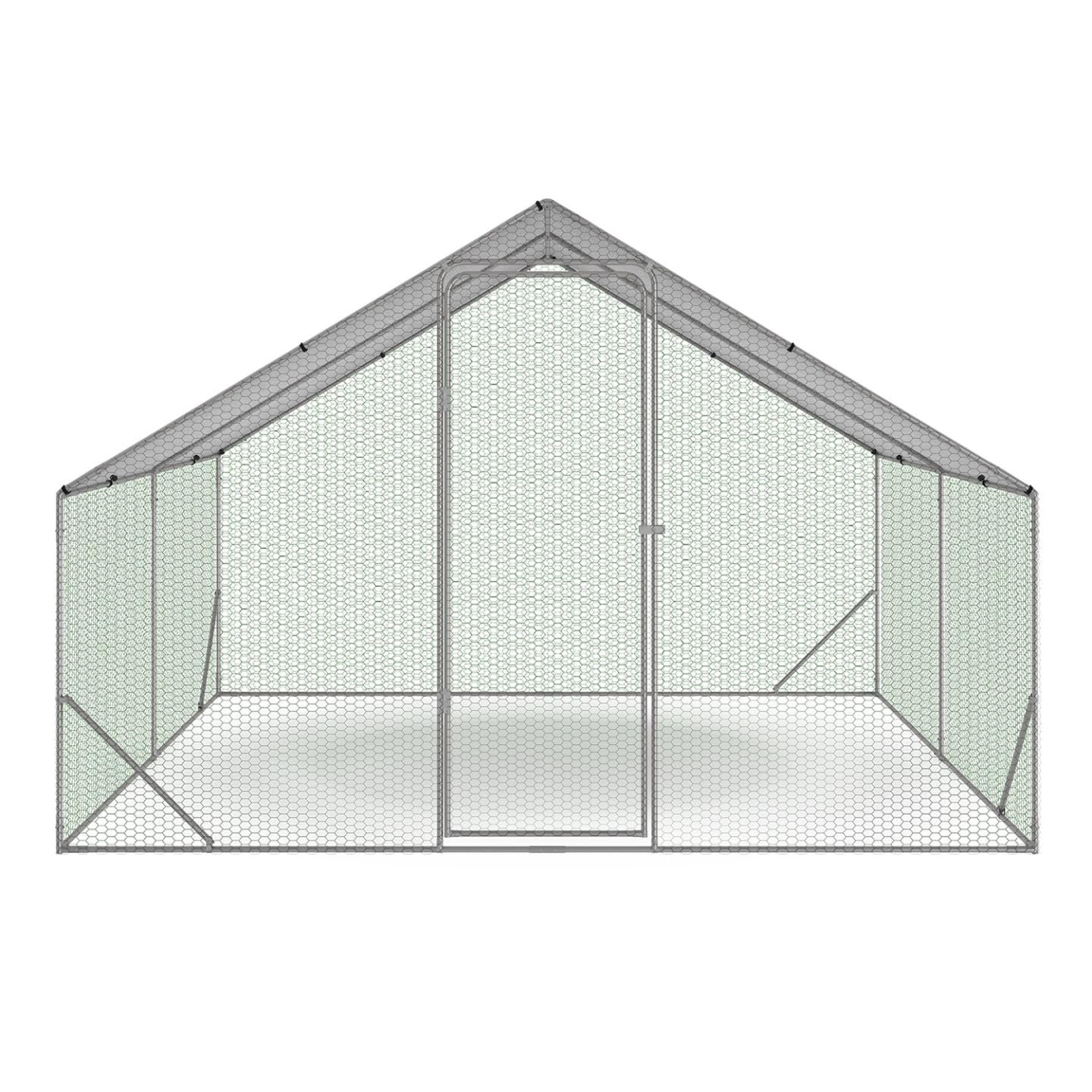 IDMarket – Recinto per pollaio 9 m² Parco a rete 3x3 M Acciaio galvanizzato