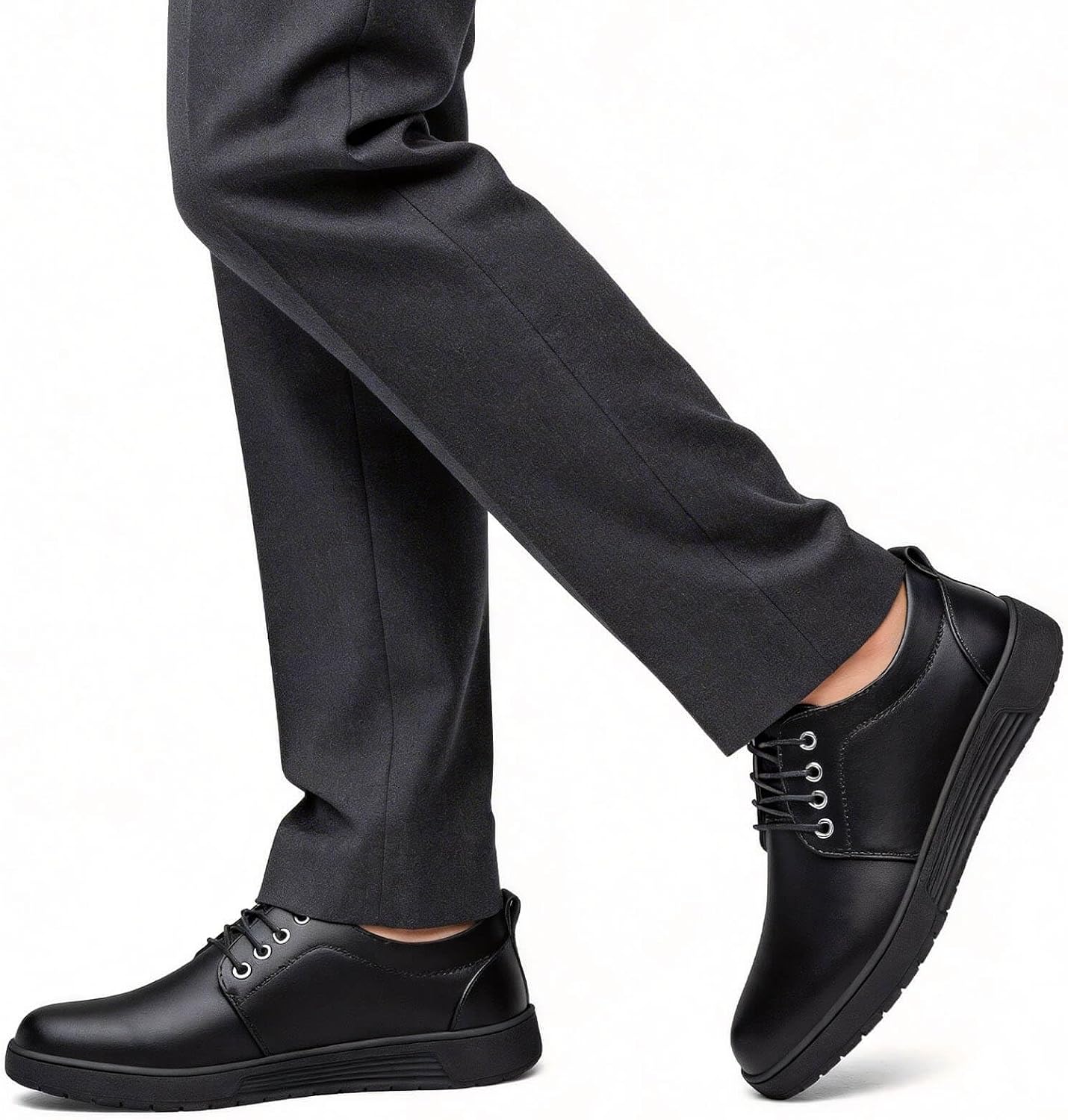 Men's Casual Dress Sneakers Leather Shoes Men Lace-Up Oxfords | Comfortable Lightweight Classic Business Office Fashion Walking Non-slip Outings Work Formal Travel Driving Footwear